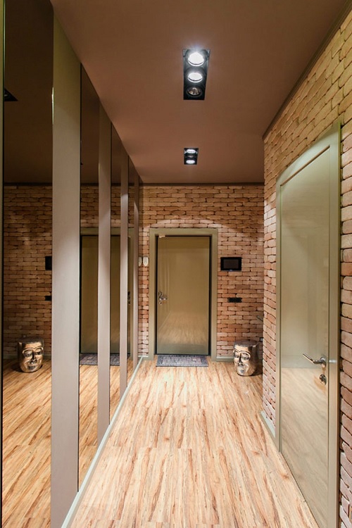 brick hallway apartment design