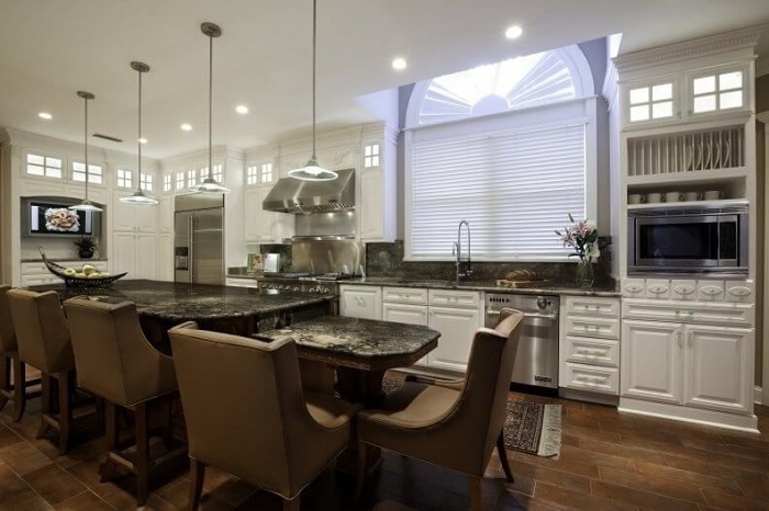 luxury kitchen design with comfortable way