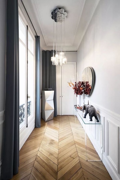 wood concept hallway apartment design