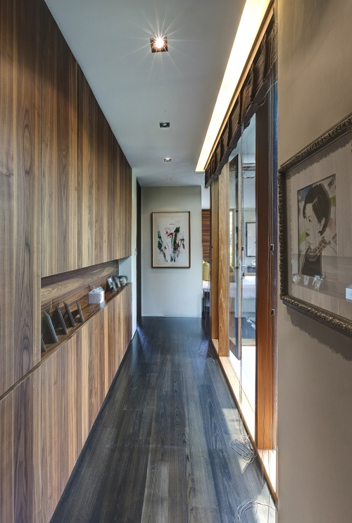 wood hallway apartment design