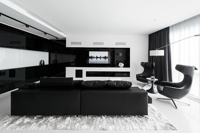 Apartment with white black mix 1