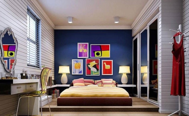 Comfortable Bedroom With Beautiful Color Concept