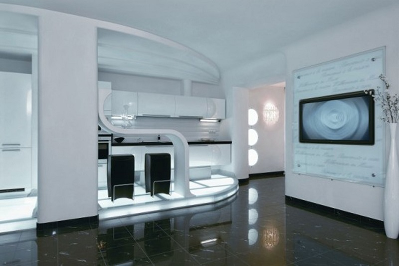 futuristic design small apartment