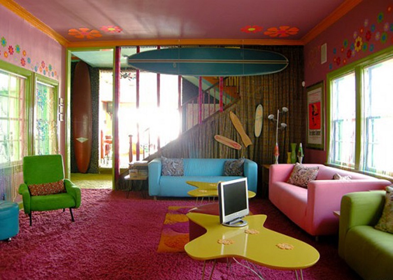 the concept of a colorful home interior