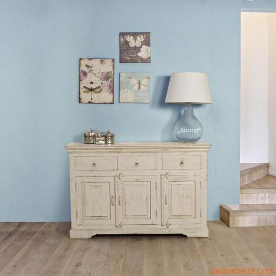 lamp and cupboard decoration for shabby style