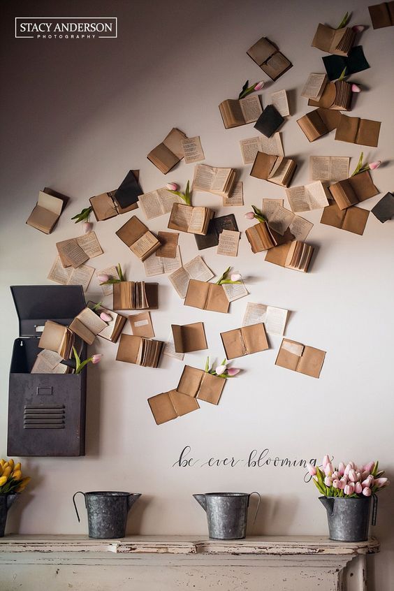 old books for decorating your wall