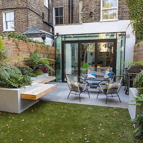 Modern Victorian terrace backyard