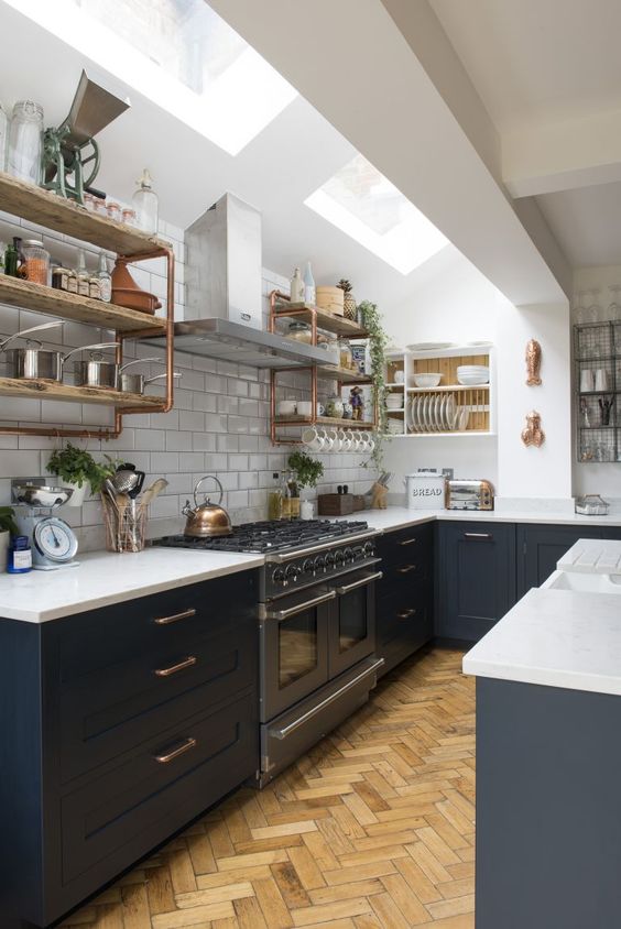 Small kitchen with modern Victorian design