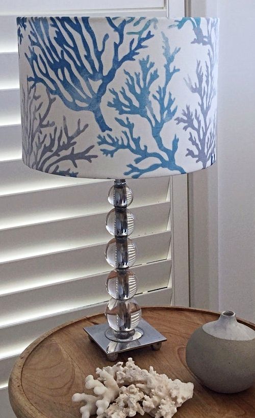 Table lamp with coral reefs pattern