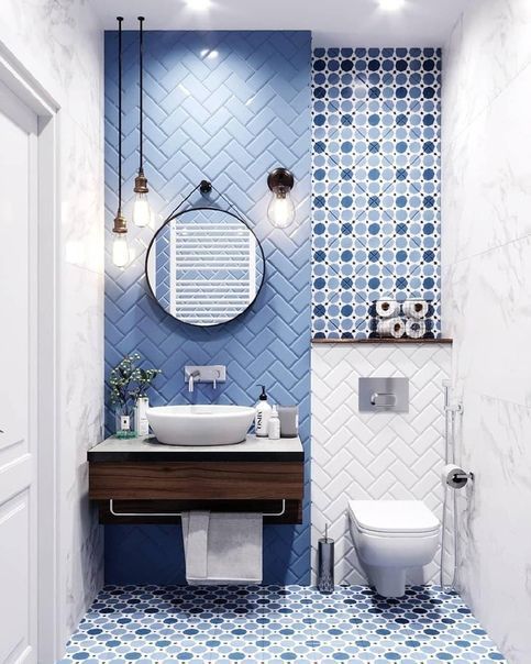 Blue and white tiles