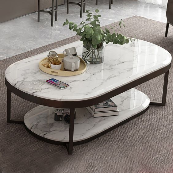 Marble coffee table for making Modern Victorian home interior design
