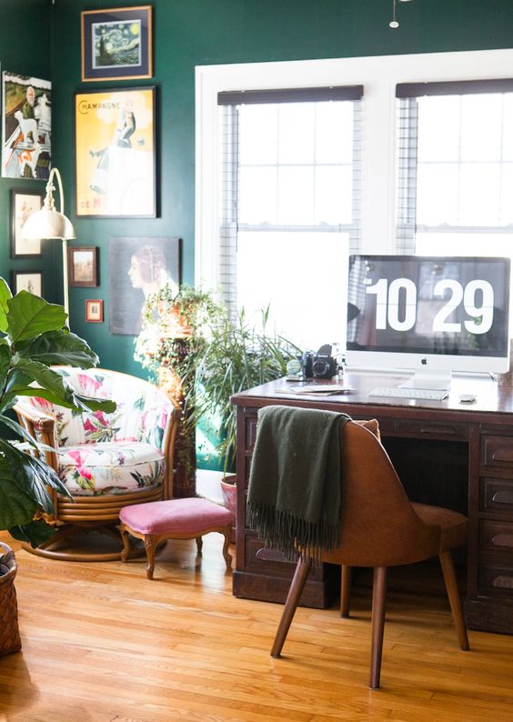 Eclectic office home design