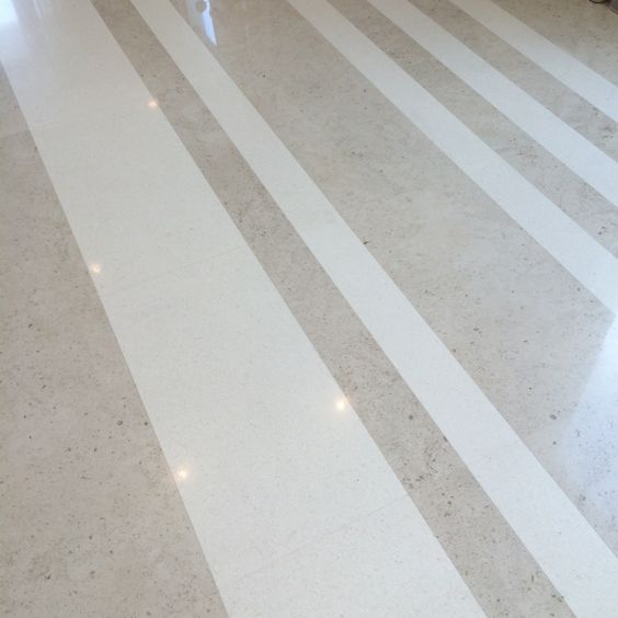 Strip patterned floor
