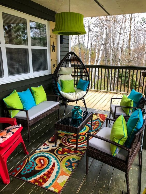 Eclectic front porch in our home