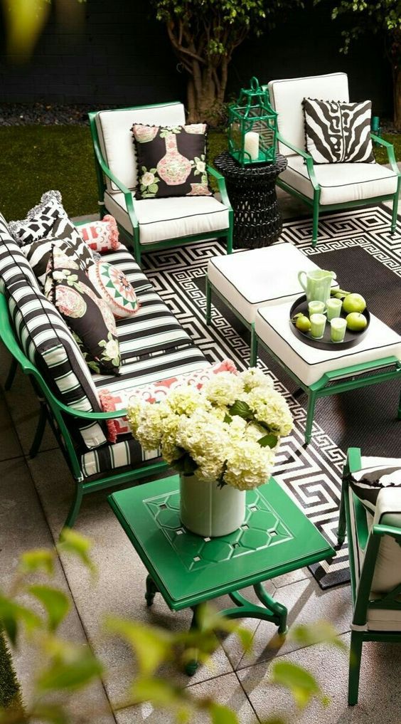 Green and black combination furniture