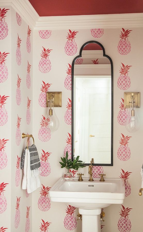 Pineapple wallpaper in pink color