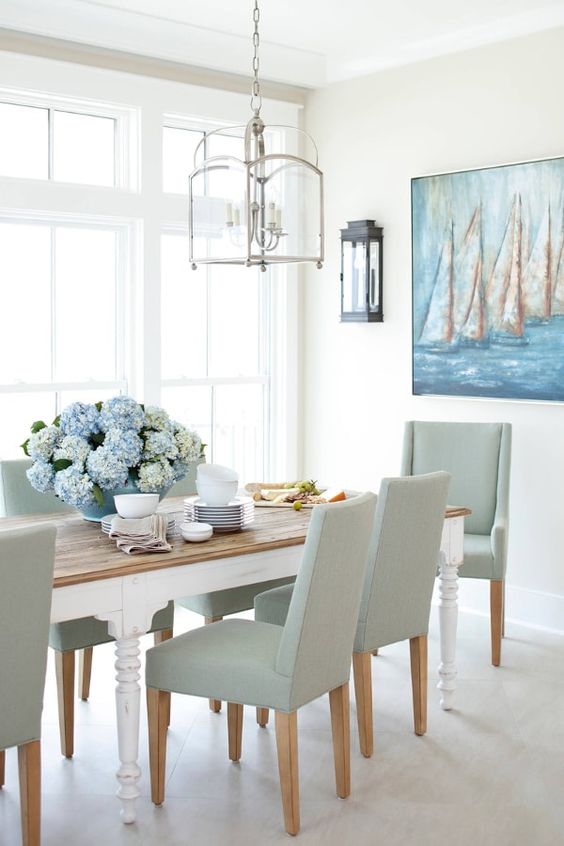 Modern coastal nautical dining room decorating ideas