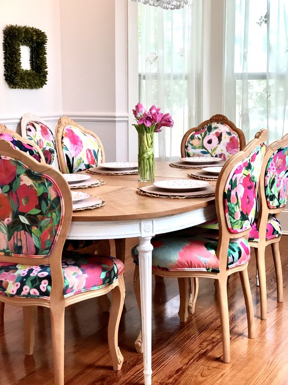 Floral dining chair