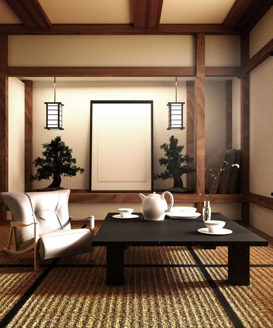 Traditional And Cozy Japanese Living Room Seating Arrangement - NHG