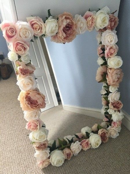 Shabby chic flowers mirror frame