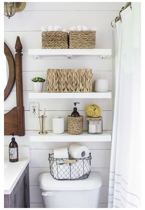 Shabby chic storage recommendations in the bathroom