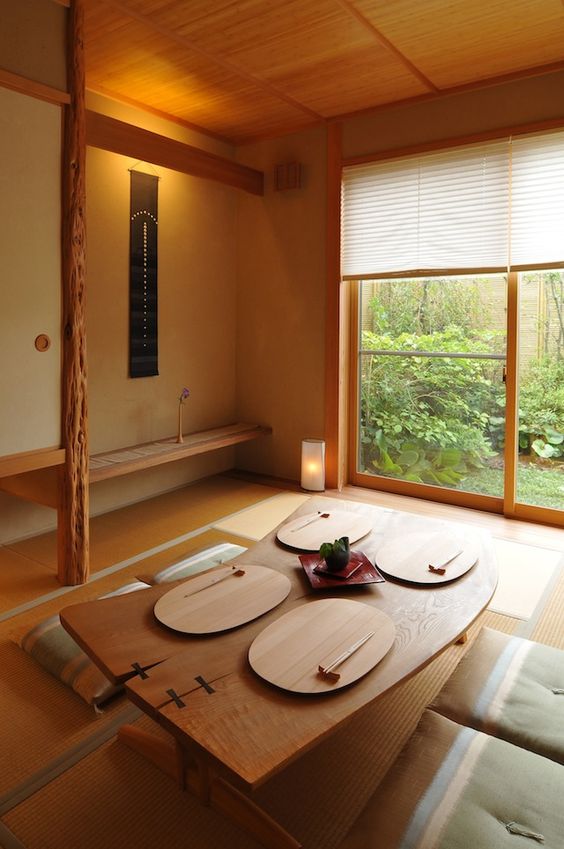 Japanese living room seating arrangement