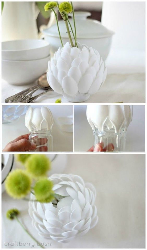 DIY Scandinavian plastic spoon decorations