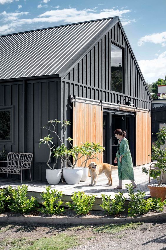 Dark concept Scandinavian home exterior