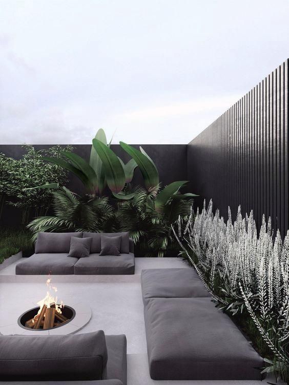 Dark concept tropical terrace