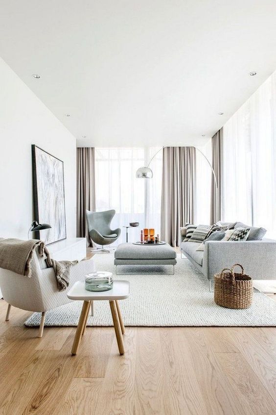 White Scandinavian living room design ideas