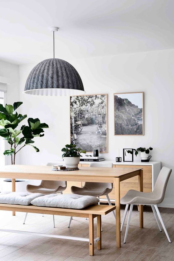 Grey Scandinavian dining room design ideas