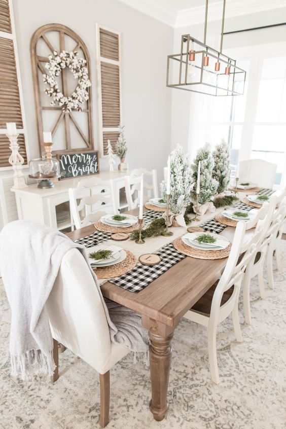 White rustic dining room 