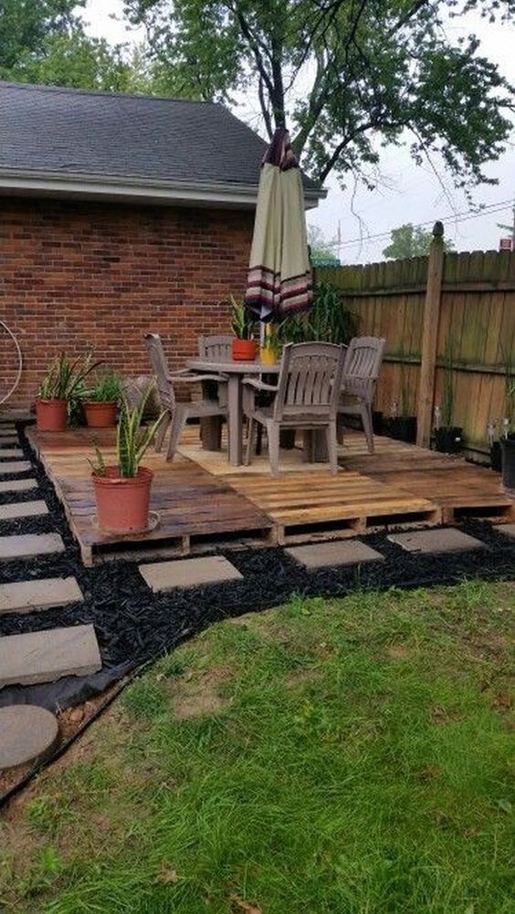 Dark concept rustic backyard design