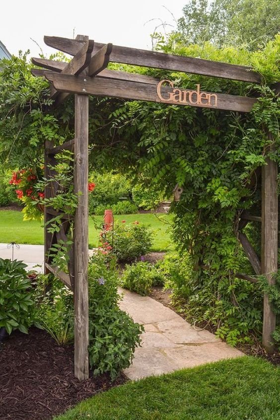 Natural rustic garden gate