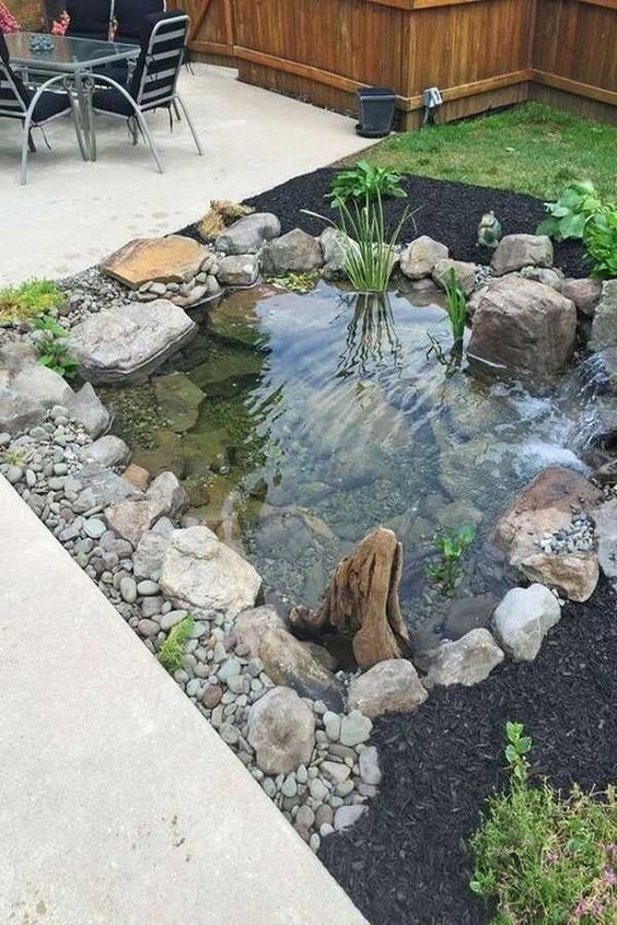 Small rustic garden ponds