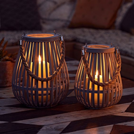 Bamboo lantern rustic outdoor lightings