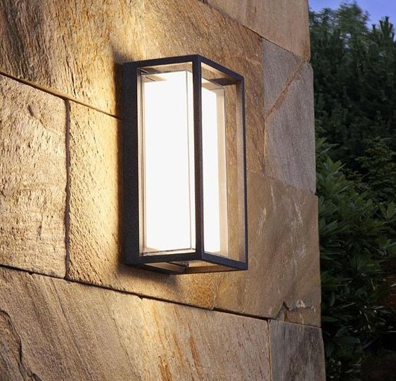 Rectangle glass exterior wall light