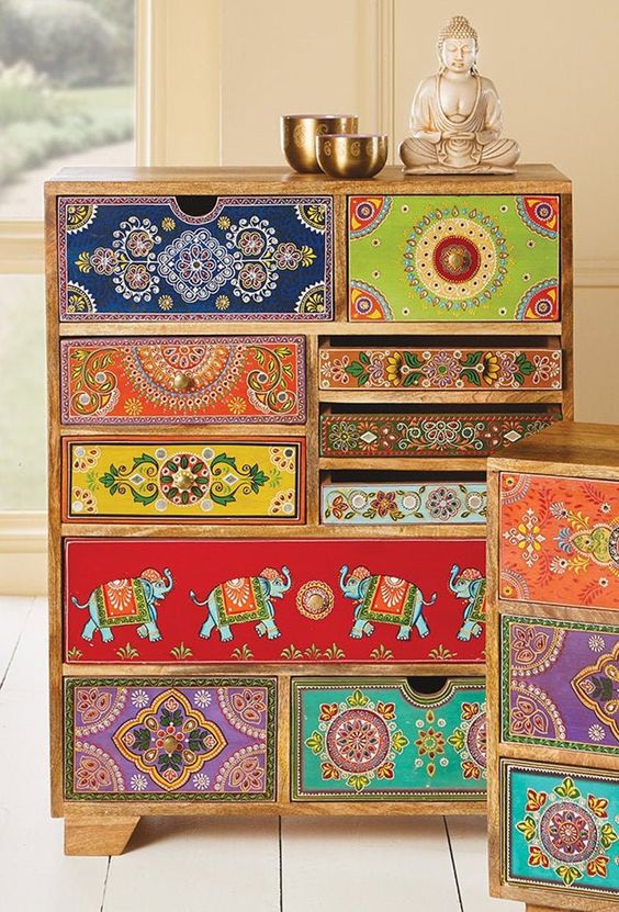 Bohemian unique drawer patterns