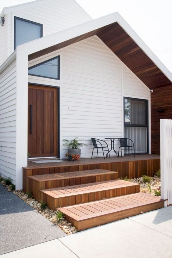 White wooden cladding beautifying a home exterior