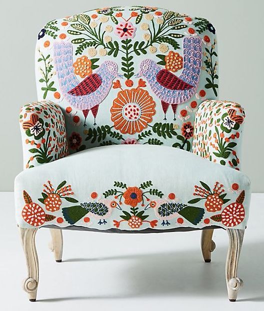 Colorful floral pattern single sofa