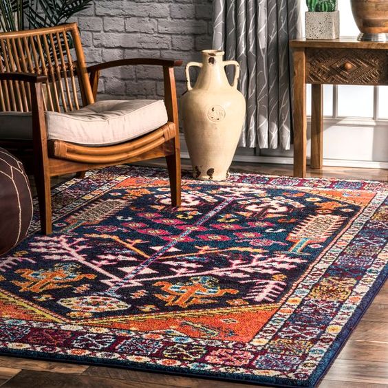 Complex pattern bohemian outdoor rug