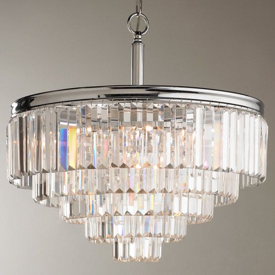 Crystal chandelier for an industrial room