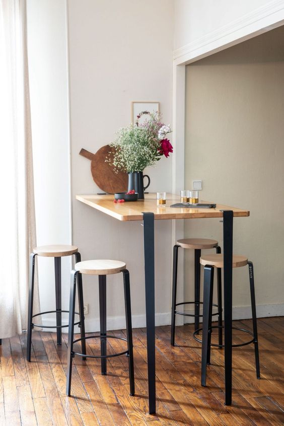 High dining table style for an industrial design