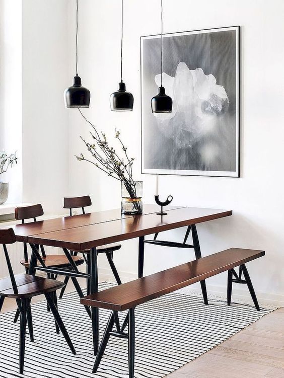 Simple Scandinavian industrial dining room