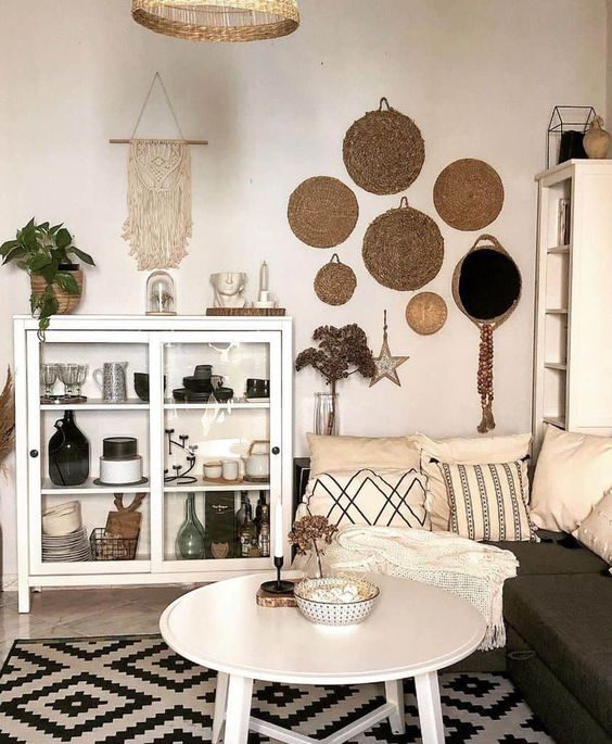 Bohemian living room interior concept