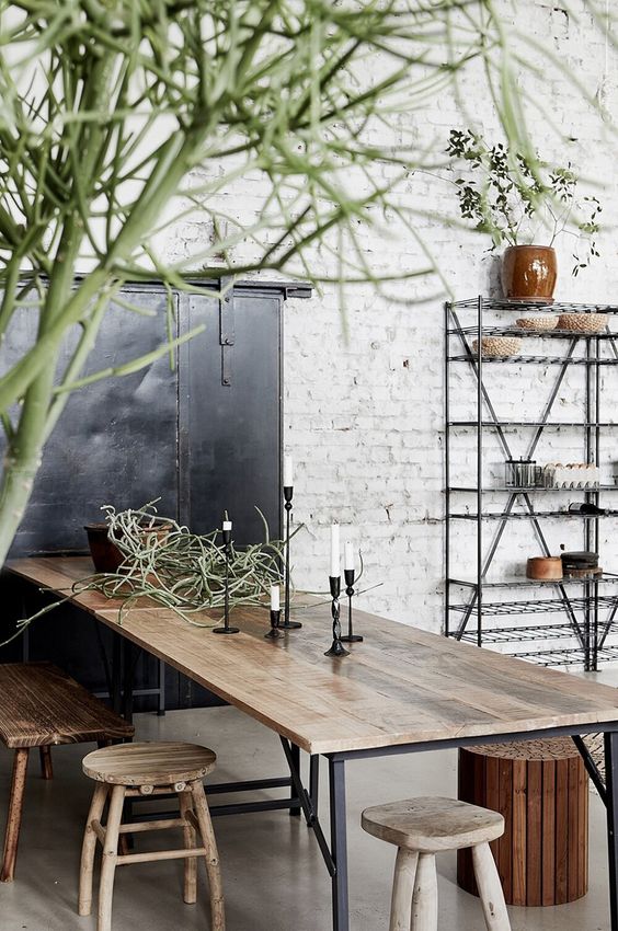 Wall textured in the Scandinavian industrial combination