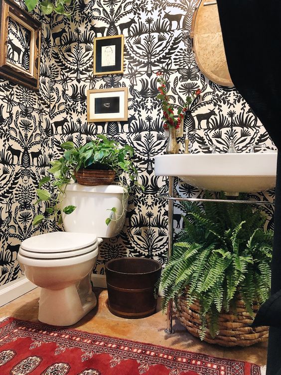 Bohemian bathroom interior style