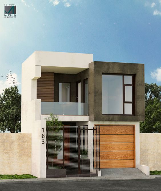 Dark brown and white home building concept