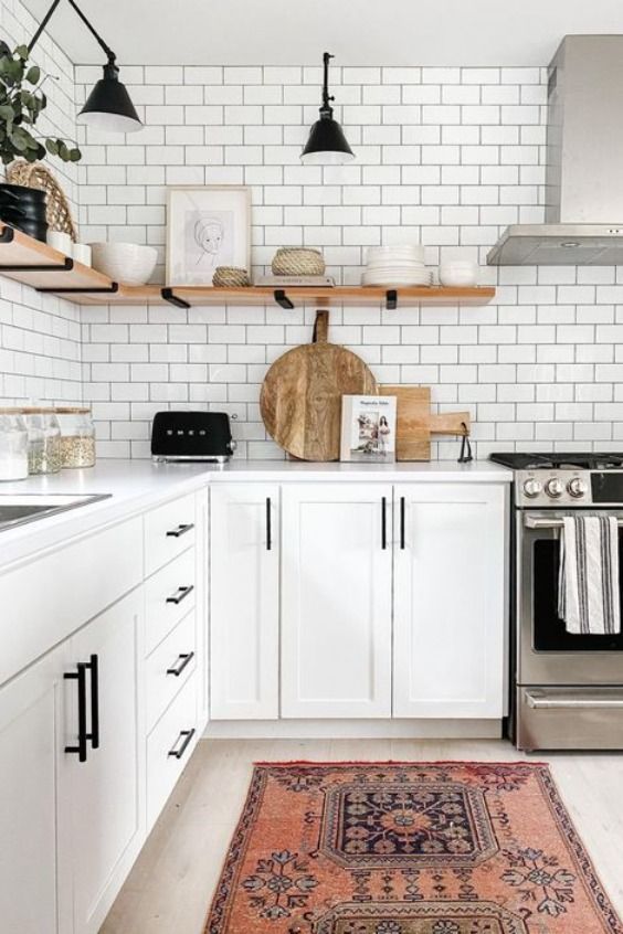 Pure white bohemian kitchen