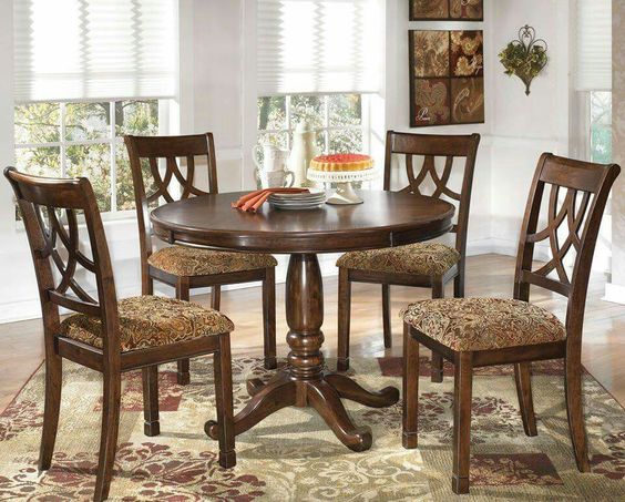 Wooden round dining table